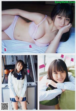 A woman in a pink bra and panties posing for a picture.
