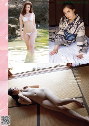 A woman in a bathtub with her back to the camera.