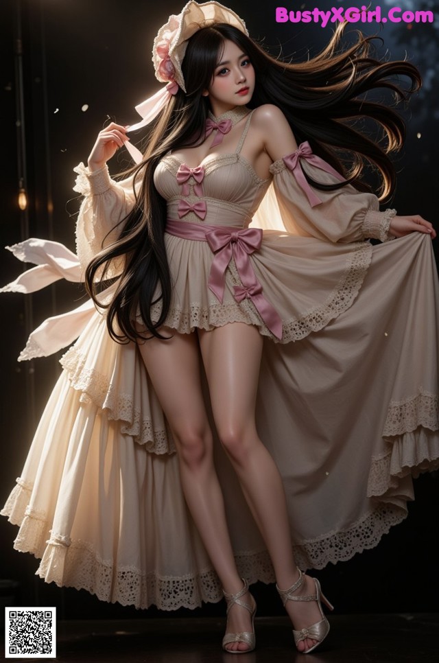 Hentai - Secrets Beneath the Blooming Orchids and the Fading Stars Set.2 20241230 Part 6 No.4cab04 A woman in a dress and hat posing for a picture.